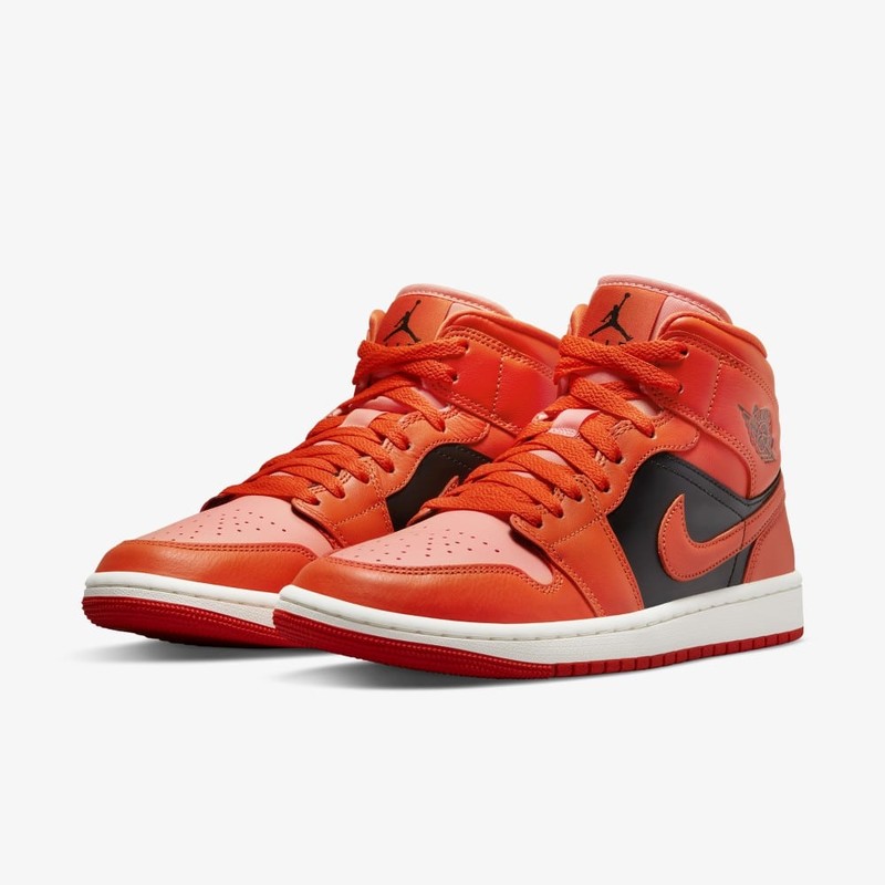 Air jordan 1 mid orange black online